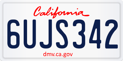 CA license plate 6UJS342