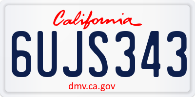 CA license plate 6UJS343