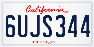 CA license plate 6UJS344