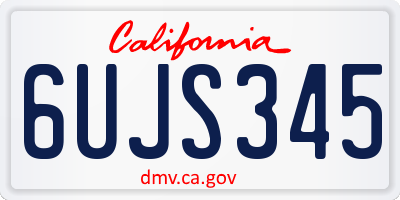 CA license plate 6UJS345