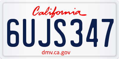 CA license plate 6UJS347