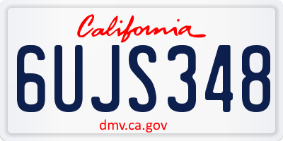 CA license plate 6UJS348