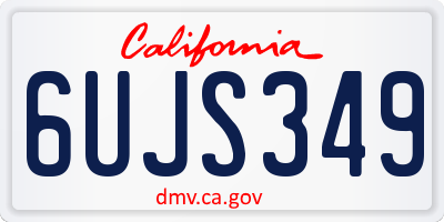 CA license plate 6UJS349