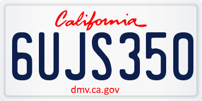 CA license plate 6UJS350