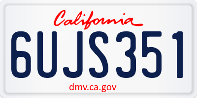CA license plate 6UJS351