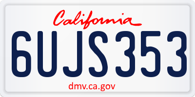 CA license plate 6UJS353