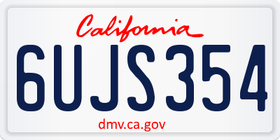 CA license plate 6UJS354