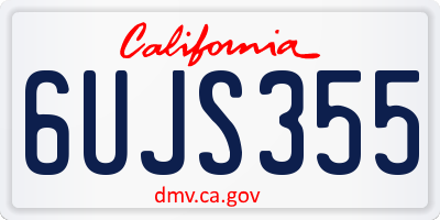 CA license plate 6UJS355