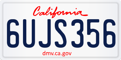 CA license plate 6UJS356