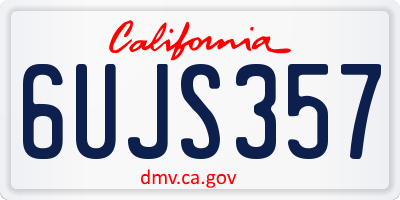 CA license plate 6UJS357