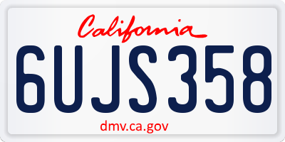 CA license plate 6UJS358