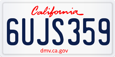 CA license plate 6UJS359