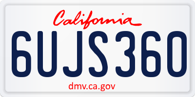 CA license plate 6UJS360