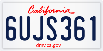 CA license plate 6UJS361
