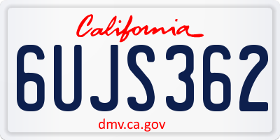 CA license plate 6UJS362