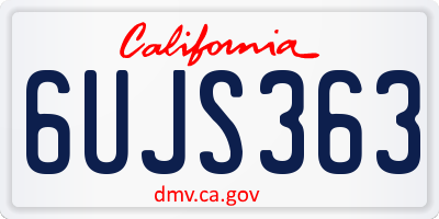 CA license plate 6UJS363