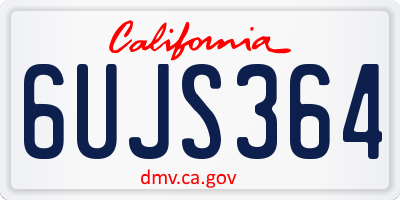 CA license plate 6UJS364
