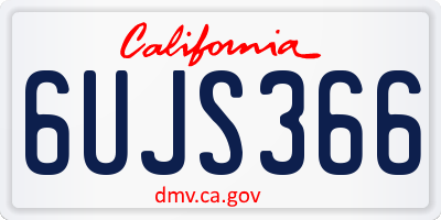 CA license plate 6UJS366