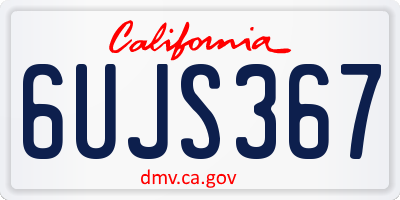 CA license plate 6UJS367