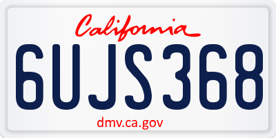 CA license plate 6UJS368