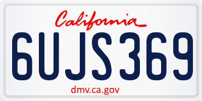 CA license plate 6UJS369