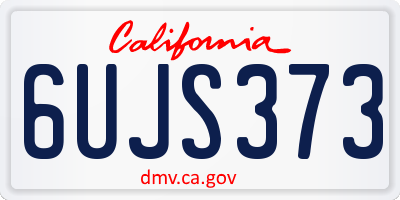 CA license plate 6UJS373