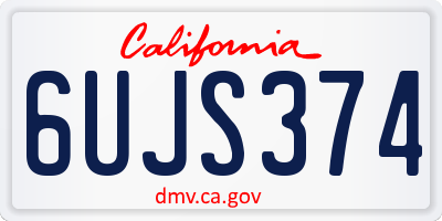 CA license plate 6UJS374
