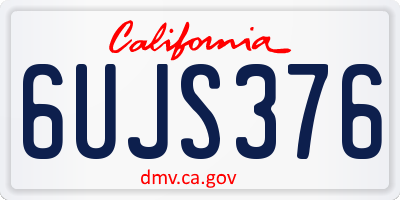 CA license plate 6UJS376