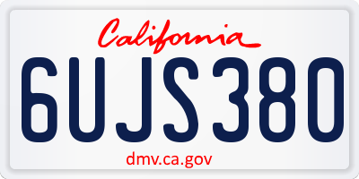 CA license plate 6UJS380