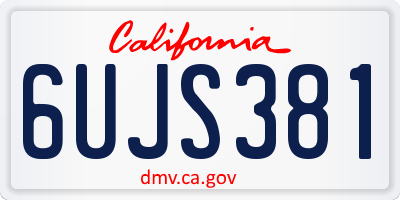CA license plate 6UJS381
