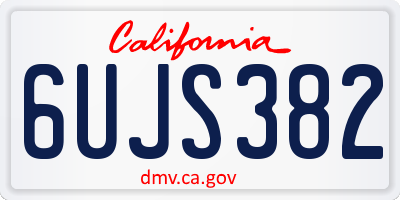 CA license plate 6UJS382