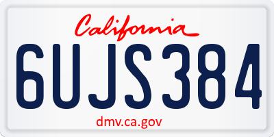CA license plate 6UJS384