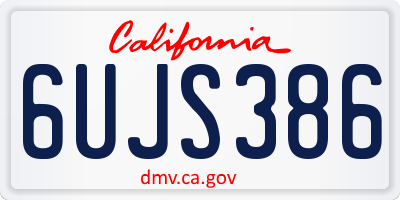 CA license plate 6UJS386