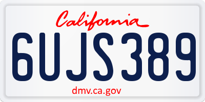 CA license plate 6UJS389