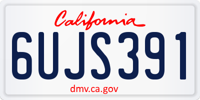 CA license plate 6UJS391