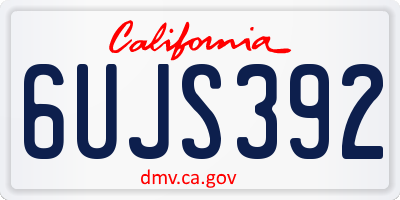 CA license plate 6UJS392