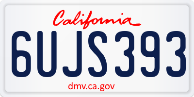 CA license plate 6UJS393