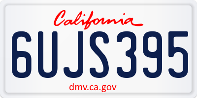 CA license plate 6UJS395