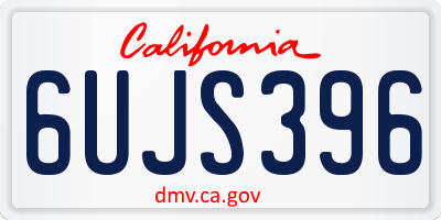 CA license plate 6UJS396