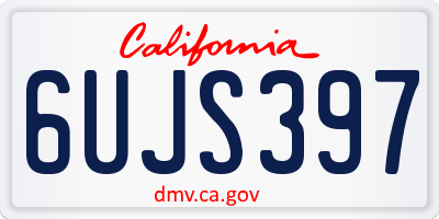 CA license plate 6UJS397
