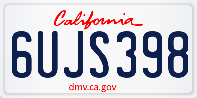 CA license plate 6UJS398