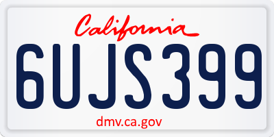 CA license plate 6UJS399