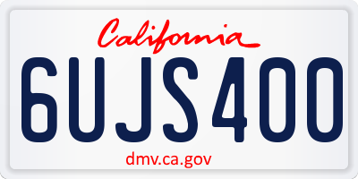 CA license plate 6UJS400