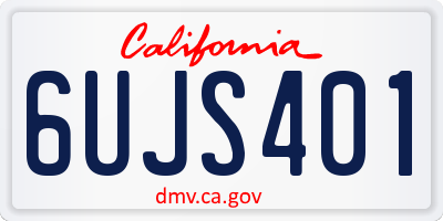 CA license plate 6UJS401