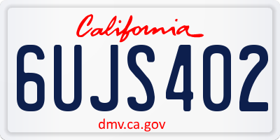 CA license plate 6UJS402