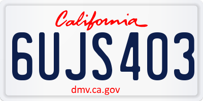 CA license plate 6UJS403