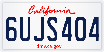 CA license plate 6UJS404