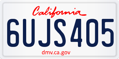 CA license plate 6UJS405