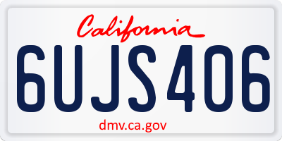 CA license plate 6UJS406