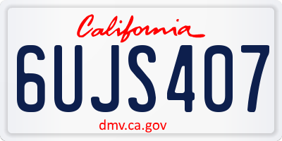 CA license plate 6UJS407